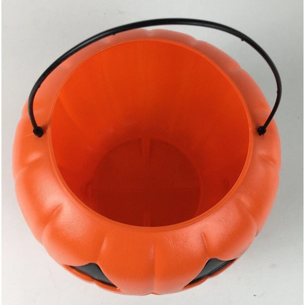 Vtg Norfolk Halloween Pumpkin Blow Mold Pail Bucket Trick-or-treat Made In USA
